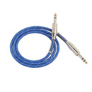 Nylon Braided 6.35mm 1/4 TRS Male Cable Patch Connector for Guitar Bass 1.8m