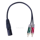 High Quality Metal Connector 3 Pin XLR Male to 2 RCA Male Cable Audio Adapter
