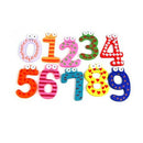 Funky Fun Colorful Magnetic Numbers Wooden Fridge Magnets Kids Educational