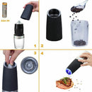 Premium Gravity Electric Salt and Pepper Grinder Set of 2 Battery Powered S