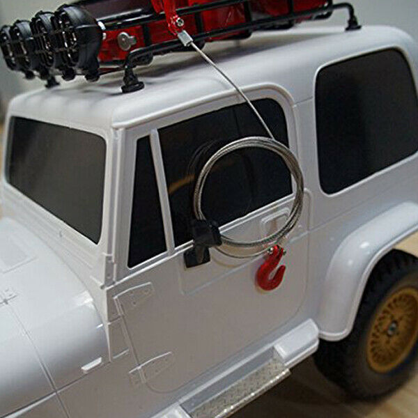 5X(1: 10 RC Crawler Accessories Metal Trailer Wire Rope Tow Rope with Hook Z3J2)