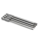 4Pcs 100mm 3mm-6mm 1/4" Hex Shank Slotted Screwdriver Bit S2 Magnetic Flat Head
