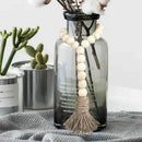 Wood Bead Garland With Tassels Farmhouse Beads 3Pcs Rustic Country Decor Pr