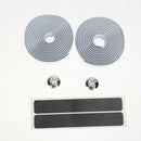 Cycling Cork Handlebar Tape Black + 2 Bar Plug Carbon fiber white