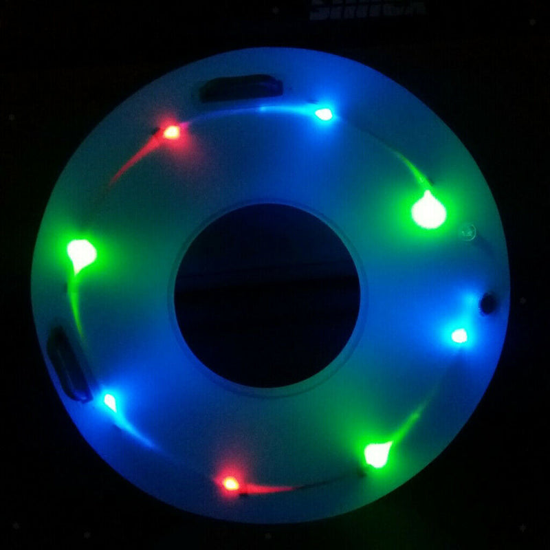 31 Inch Inflatable Swim Ring Swimming Pool Tube Float with LED Light for Adults