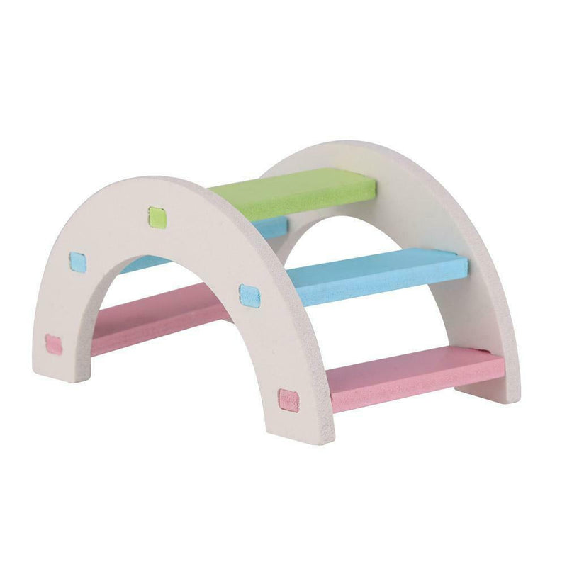 Hamster Colorful Ladder Toys Small Animal Pets Climbing Wood Rainbow Bridge