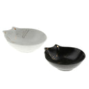 2 Pieces Cat Shape Pet Food Bowls Ceramic Feeding Dishs For Flat Face Cat
