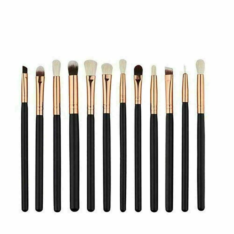 12pcs Eye Cosmetic Brush Set Eyeshadow Eyebrow Blending Br Set Makeup Brush G5E1