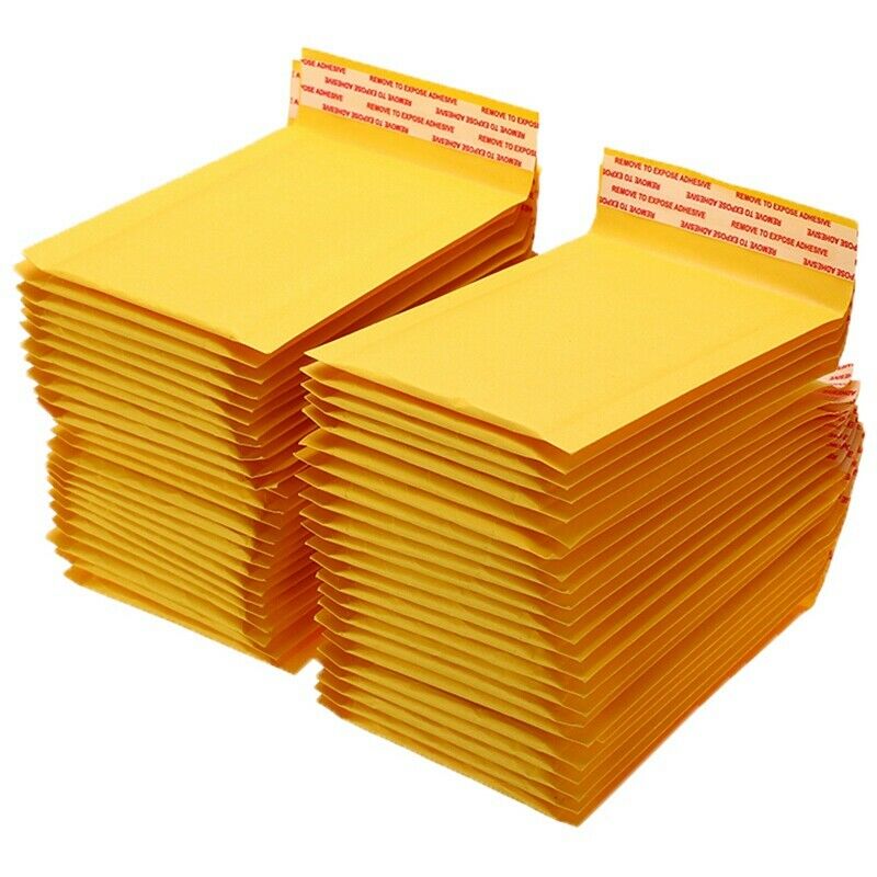 100 Pc/Lot Thickened Kraft Paper Bubble Envelopes Bags Mailers Padded Envel M8Y1