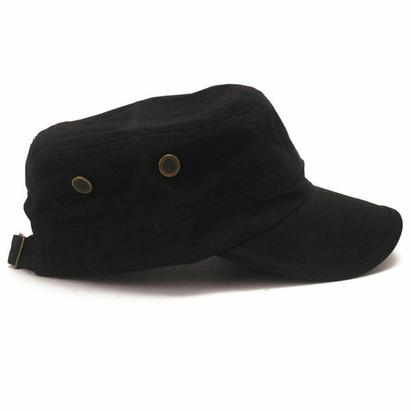 Adjustable Army Cadet Military Flat Top Hat Cap Classic Cool Unisex Cott KSY