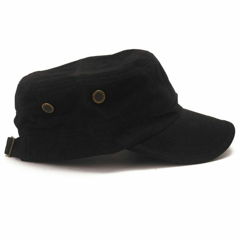 Adjustable Army Cadet Military Flat Top Hat Cap Classic Cool Unisex Cott KSY