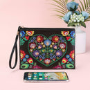 DIY Love Flower Special Shape Diamond Painting Wristlet Clutch Women Wallet