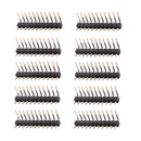 10x L Shape 11 Pin Single Row Pin Male Header Connector Strip 2.54mm Black