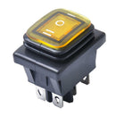 6 Pin On-Off-On Car Boat Lighted Rocker Toggle Switch Waterproof Yellow