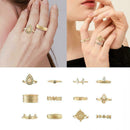 15pcs/set Simple Pattern Rings Set Women Stacking Rings Girl Fashion Jewell New