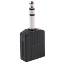 Mono 6.35mm Male Plug to Dual 6.35mm Female Socket Splitter Adapter Connect