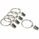 12pcs Round Metal Curtain Pole Rings with Strong Clips Shower Curtain Rings Clip