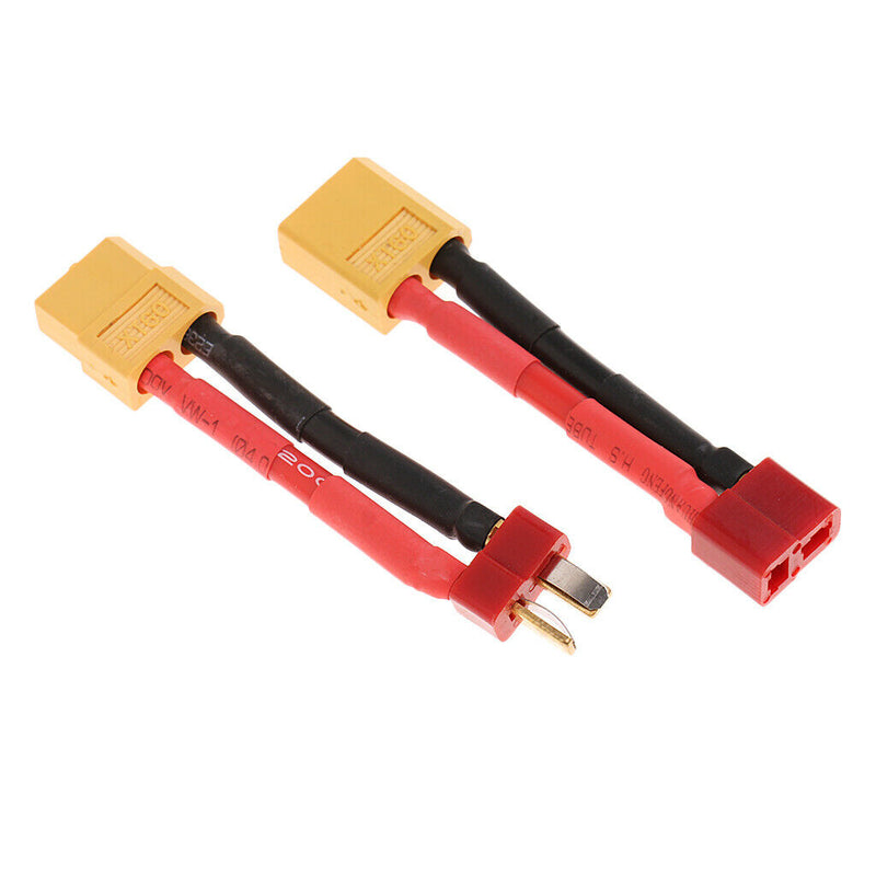 2 Pieces 14AWG Cable Adapter Male / Female XT60 T Plug Accessory For Battery