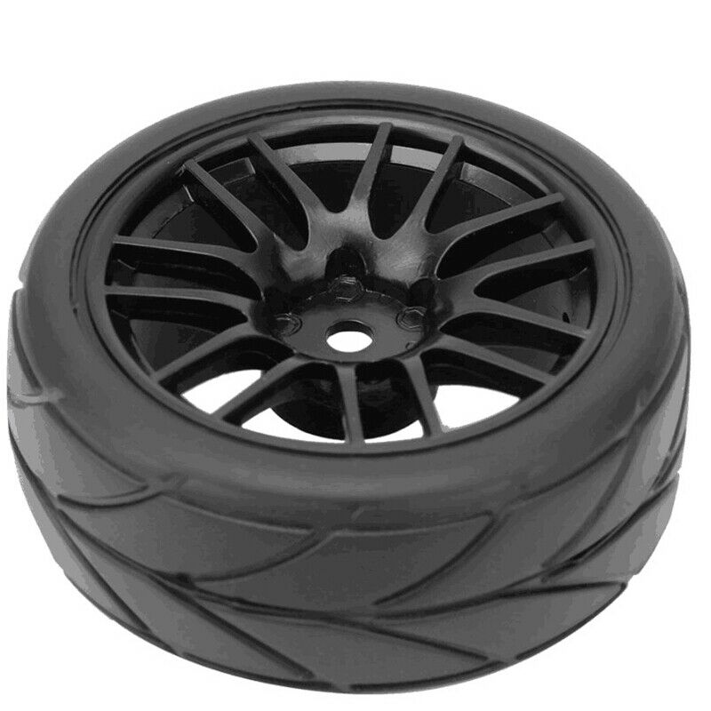 4Pcs 1/10 Rubber Tire Rc Racing Car Tires On Road Wheel Rim Fit For Hsp Hpi Y1P7