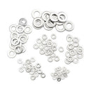 105pcs 304 Flat Stainless Steel Washers M3 M4 M5 M6 M8 M10 for Screws Repai