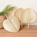 1Pcs DIY Handmade Cooling Fan Creative Peach Shaped Bamboo Fan Woven W0Z9