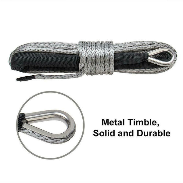 50'X1/4" Synthetic Winch Rope Cable 7000 LBs ATV SUV Recovery Replacement