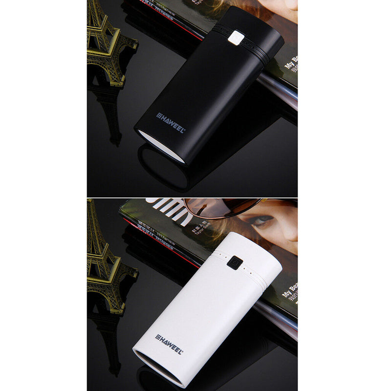 Portable USB Power Bank Battery Charger Case With LED Light White