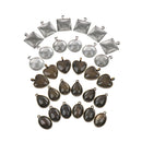 60Pcs 5 Style Heart & Oval & Square 30 Pieces Bezel Pendant Trays with GlasSEAU