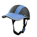 Baseball Style Motorcycle Bike PU Leather Helmet Hat Visor Open Face Blue