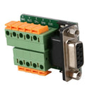 DB9 RS232 Serial Female Adapter Plate to 9 Position Terminal Connector Blac