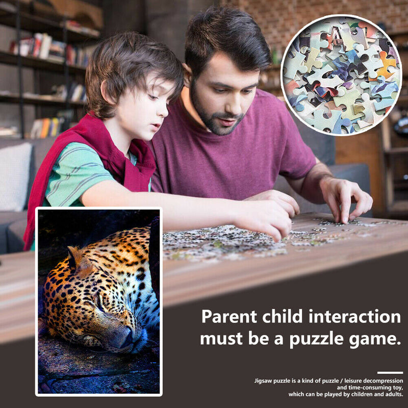 1000 Pieces Paper Jigsaw Puzzles Sleeping Cheetah Assembling Picture Craft