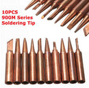 10pcs/Set 900M-T Soldering Tip Pure Copper Electric Iron Head Series Solder Tool