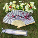 20pcs/lot elegant plum flower design bamboo folding fan wedding silk hand f J8B2