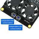 LED Light GPIO Extension Board Dual Cooling Fans for Raspberry Pi 4B/3B+