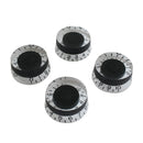 4 Piece Black Speed Control Knobs Volumes Tones - Electric Guitar Parts