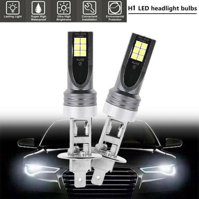 2PCS H1 200W 12000LM LED Car Fog Headlight Conversion Globes Bulbs Beam LD2004
