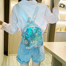 Sequins Women Travel Backpack Bling PU Leather Multicolor School Bag (3) A