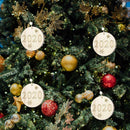 Xmas Tree Ornament Wood Round Shape Hanging Pendant Home Party Decor (C) A