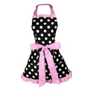 2 Piece Cotton Kitchen Apron Women Housewife Apron Adjustable Bowknot Dots