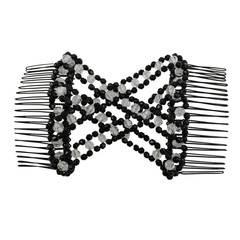 Hair Combs Beads Double Clip Comb Elastic Bun Maker Women DIY Hair Accessory