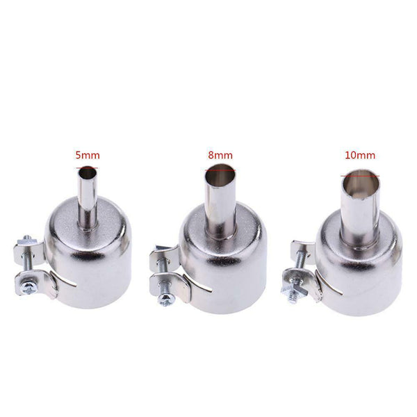 3pcs Stainless Steel Hot Air Nozzles for 858D 878D 898D Soldering Station A#S