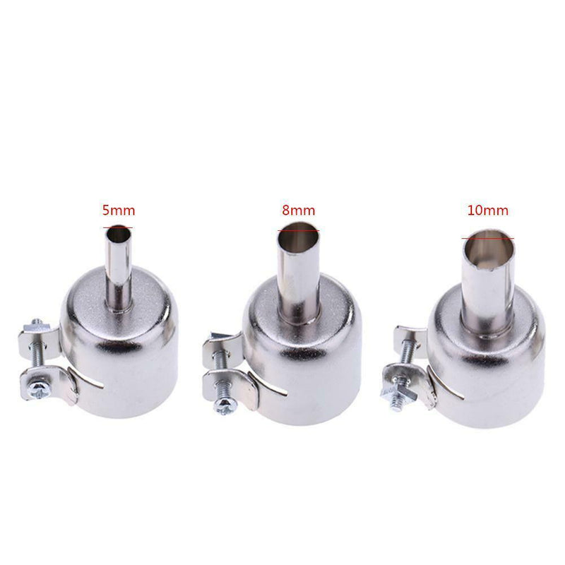 3pcs Stainless Steel Hot Air Nozzles for 858D 878D 898D Soldering Station A