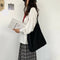Fashion Corduroy Handbag Chain Totes Lady Shoulder Shopping Bag (Black)