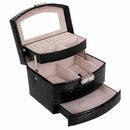 Automatic Leather Jewelry Box Three-layer Storage Box For Women Earring Rin H2A3