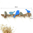 Rustic Wooden Board Wall Hanger Hook With Birds Clothes Towel Hanger Rack