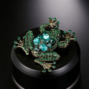 Green Brooch Women Party Anniversary Jewelry Shiny Rhinestone Brooches Bouq I7E6