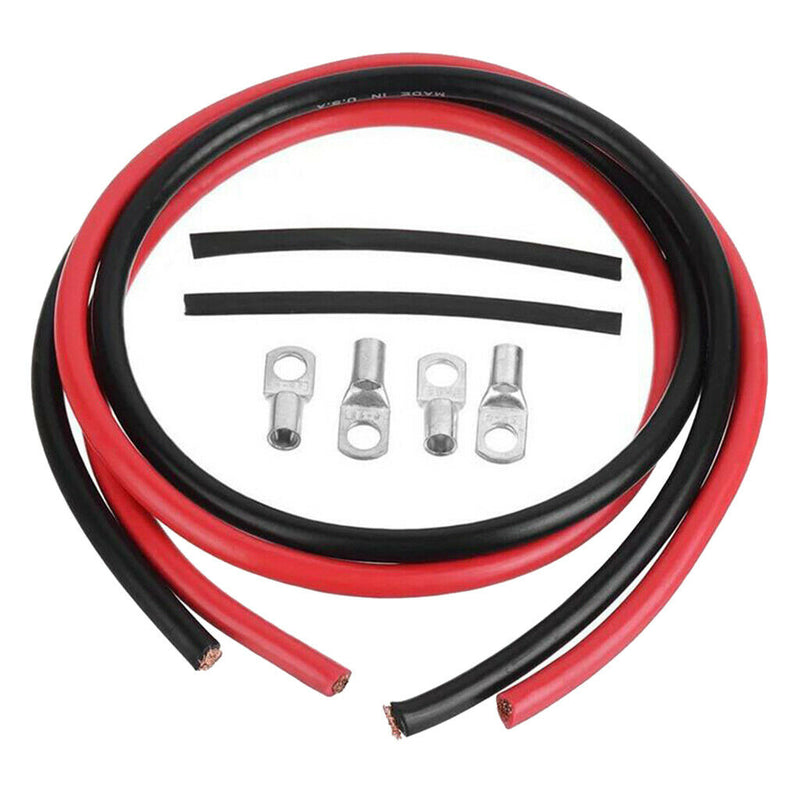 2Set Copper Negative Battery Ground Cables Terminal Kit 5 Gauge 100A Ground