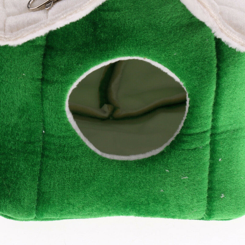 Winter Warm Bird Nest House Parrot Shed Hut Hanging Hammock Finch Cage Green