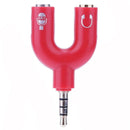 3.5mm Stereo Audio Jack Earphone Headphone 2 Way U Splitter Adapter