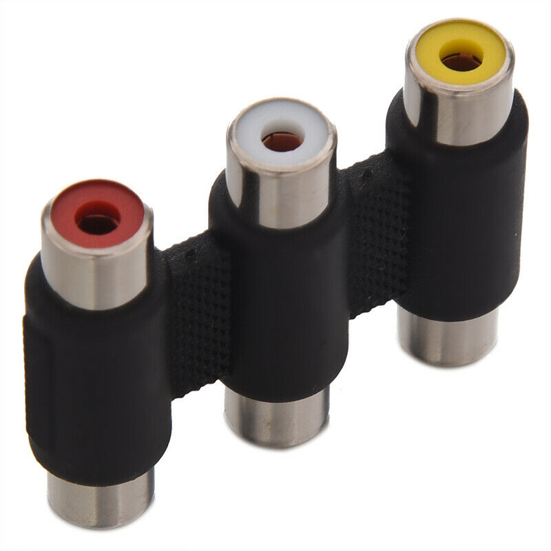5X(3 RCA PHONO FEMALE SOCKET COUPLER EXTENSION ADAPTER R9A1)